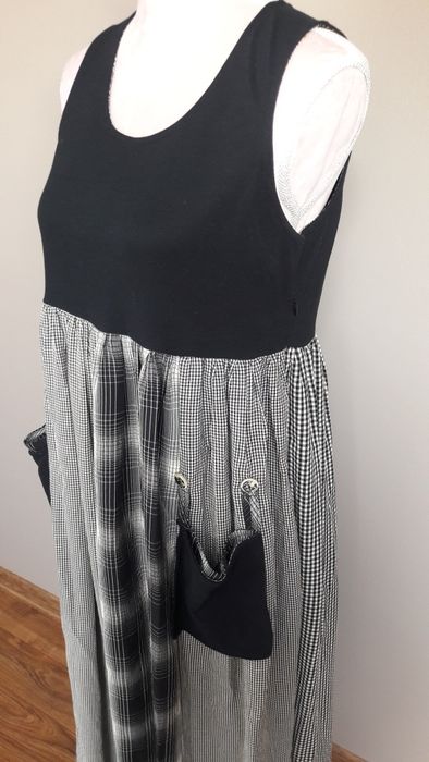 Sukienka długa, ciążowa w kratkę S/36