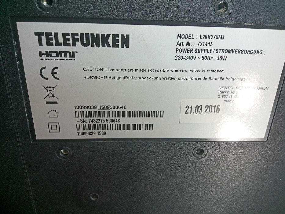 tv Telefunken 20” L20H278M3