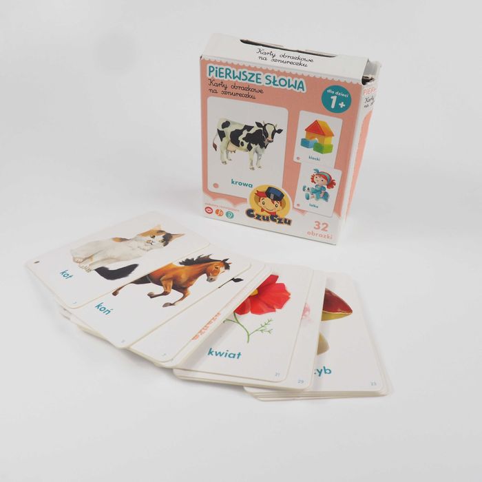 karty obrazkowe na sznureczku Pierwsze Słowa dla malucha 1+ CzuCzu