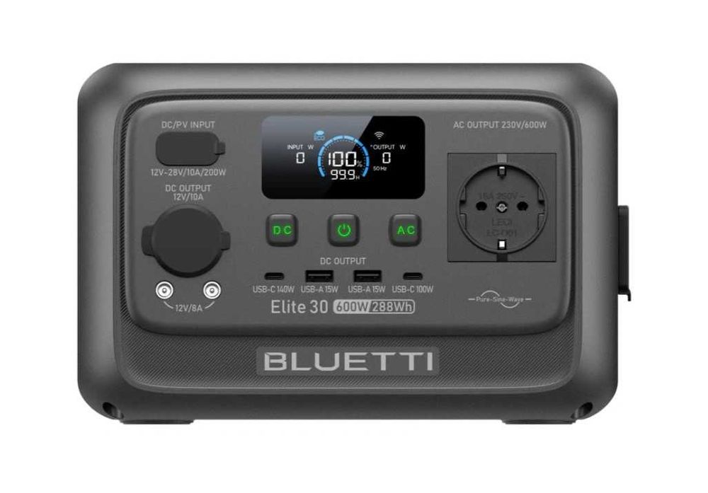 Зарядная станция Bluetti Elite 30 V2, 600 Вт, 288 Вт/час