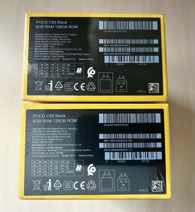 Смартфон Poco C85 6/128 NFC Black Global Original Новые