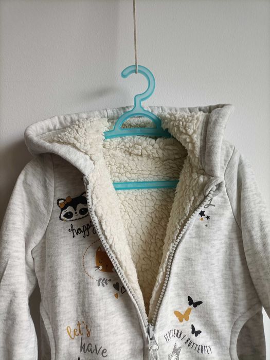 Sweterek ocieplany z kapturem Nutmeg 3-4lata 98-104cm dla dziewczynki