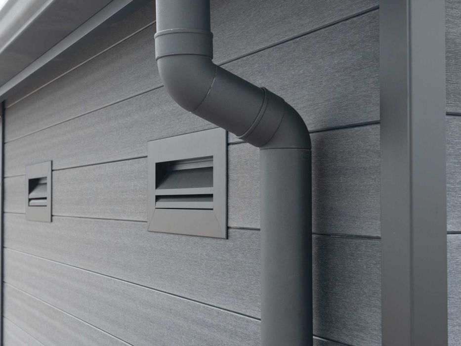 Domek ogrodowy kompozytowo-aluminiowy z pergolą