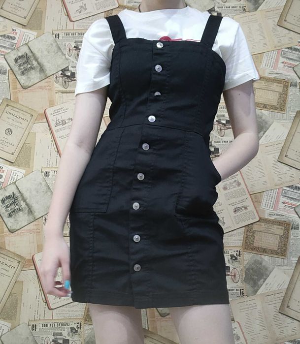 Чорний повсякденний сарафан