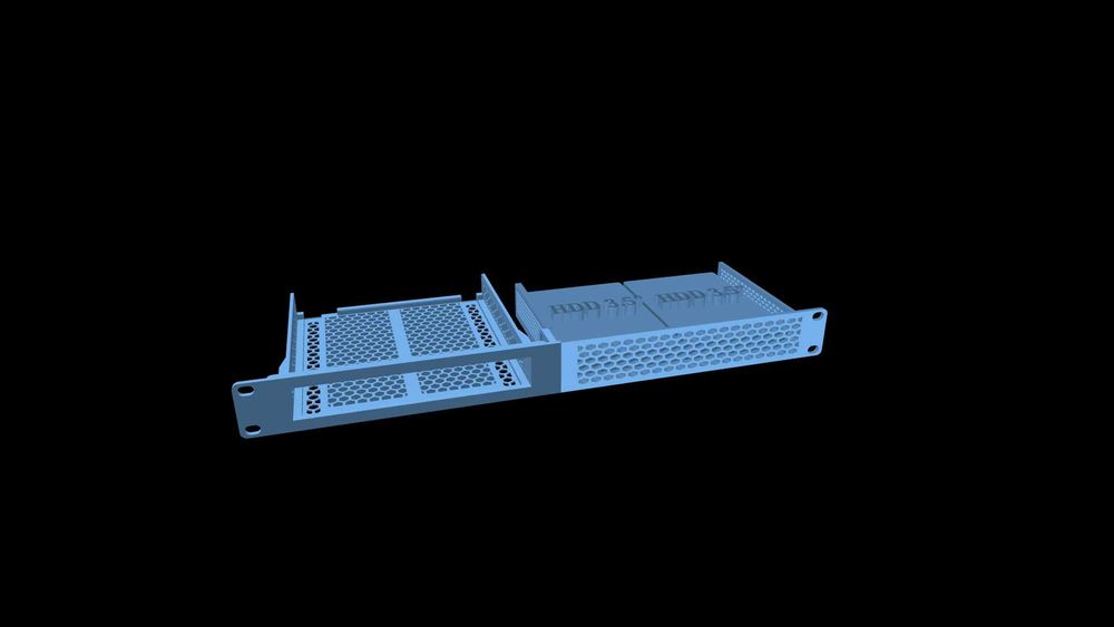 Uchwyt na lenovo M900 / M700 / M910q / M920q Tiny do rack 19" 2x HDD 3.5"