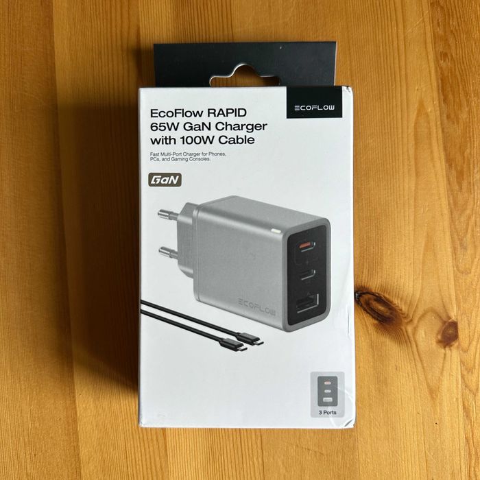 Зарядное устройство EcoFlow RAPID GaN Charger 65W with 100W cable!
