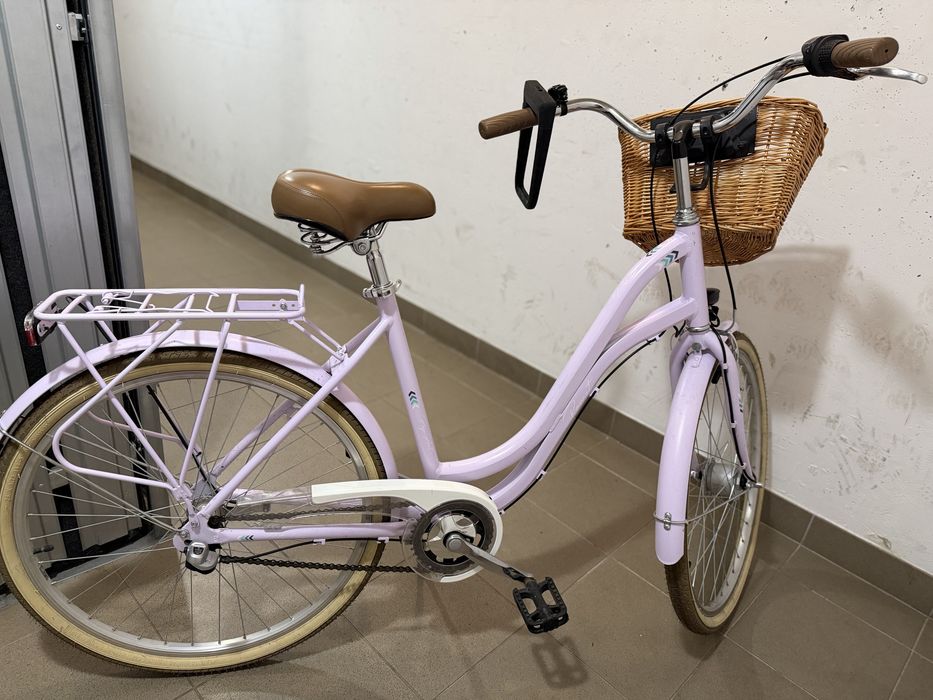 Stylowy rower miejski ROMET | Lawendowy / Pastelowy | Koszyk /Wrocław