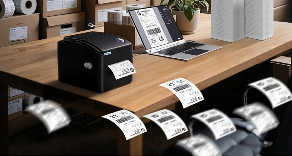 Vretti Drukarka do etykiet termicznych USB