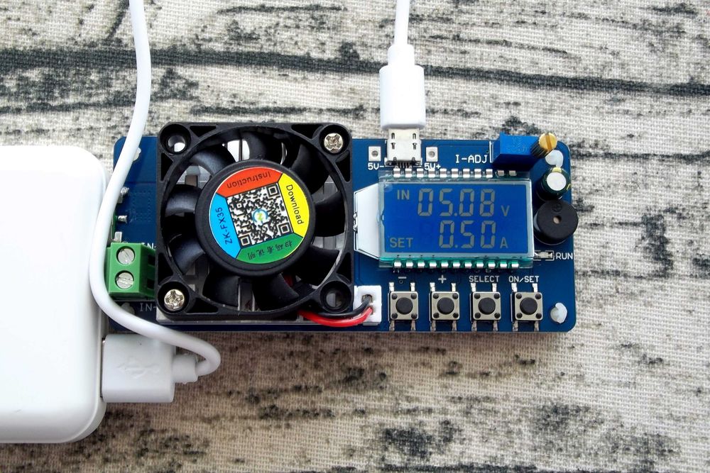 USB нагрузка ZK FX-35, нагрузочный резистор 35 Вт тестер юсб 2 в 1