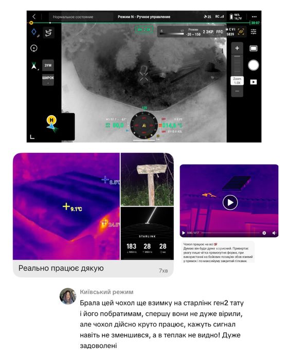 Чохол для Старлінк від FPV дронів. Чохол білий мультикам. Ген 1,2,3,V4