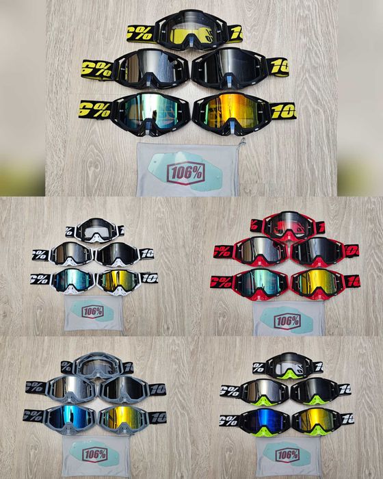 Кросові мото окуляри 106% 100% лінза + чохол кроссовые мото очки шлем