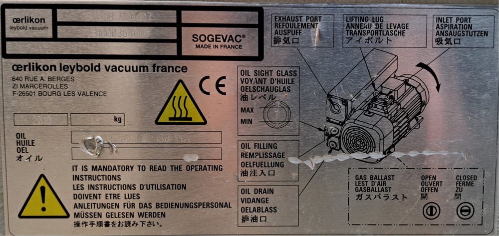 Pompa próżniowa Sogevac Oerlikon  Leybold SV65B gwarancja Busch cnc