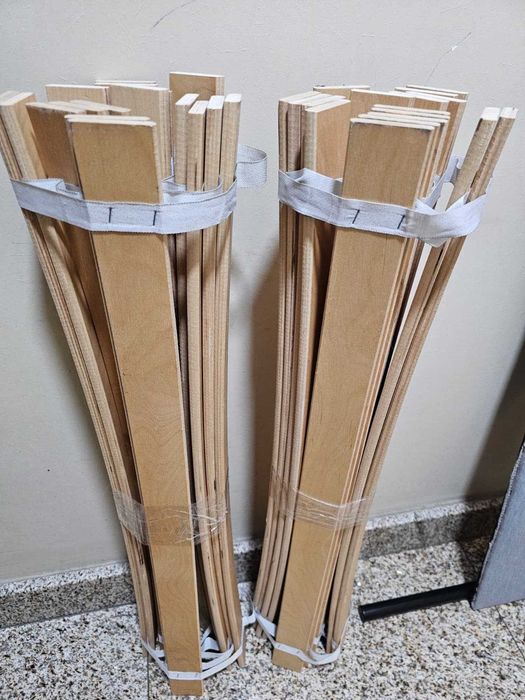 Cama casal IKEA SLATTUM 160x200 + colchão VÅLEVÅG + acessórios | Como nova