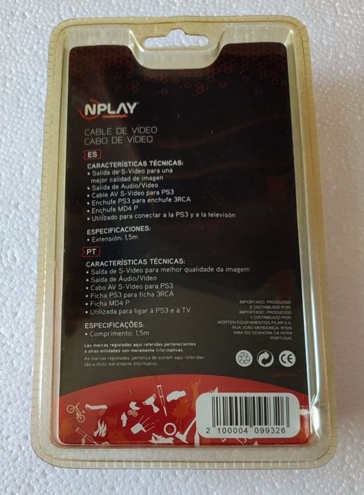 Cabo de vídeo PlayStation - Novo

- Cabo para liga
