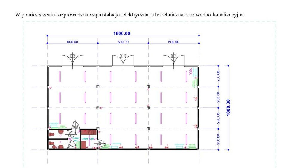 Pawilon kontenerowy 18x10 m - handlowy z dużą witryną