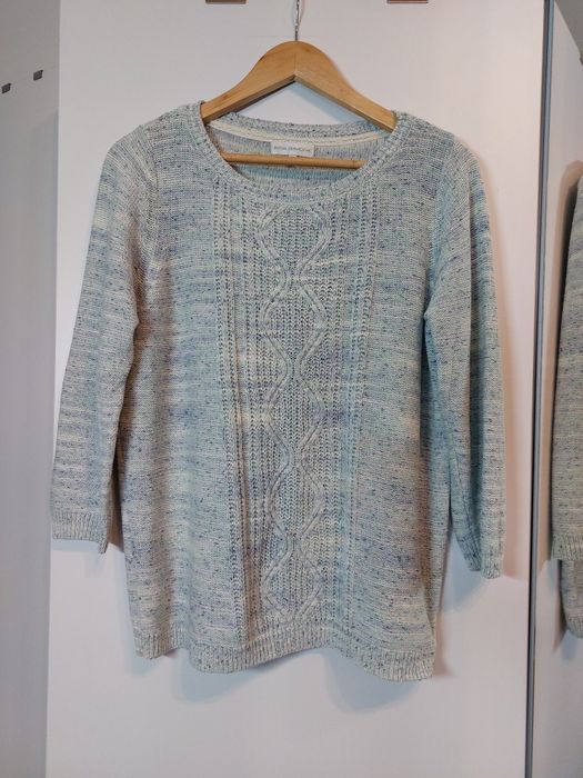 Niebieski sweter 42/XL szary sweter 44/XL kolorowy sweterek pleciony s