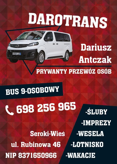 Taxi przewóz osób bus trasy lokalne  Teresin Grodzisk Sochaczew oraz k