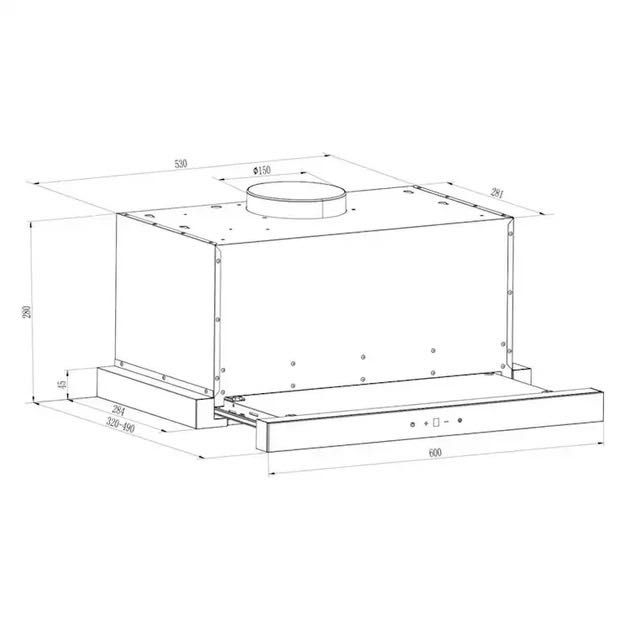Вбудована витяжка  Vinea 60 см 610 м³/год(Hiмеччина)