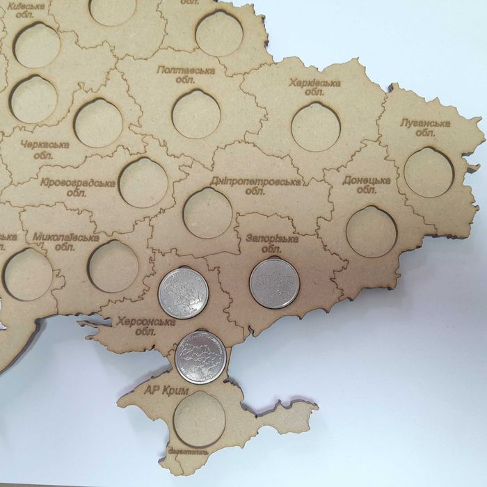 Планшет карта області України "Ми сильні, ми разом" для монет 10 гривень