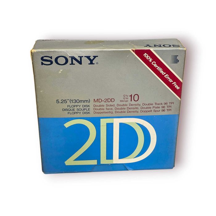 Conjunto 10 Disquetes Sony MD-2DD 5,25″ (130 mm) – Caixa Original Completa