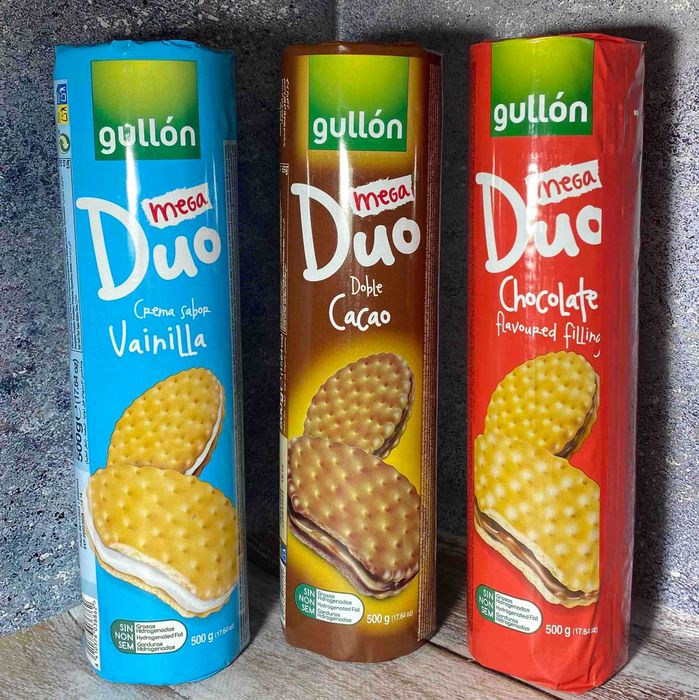 Печиво Gullon Duo Mega,3 види.Дитяче печиво.
 500 г