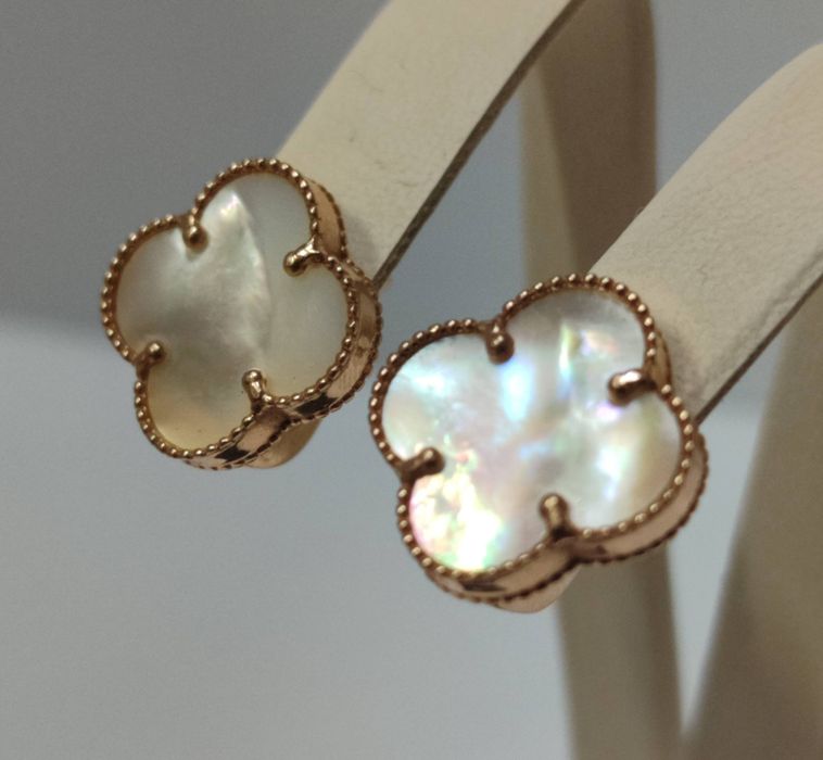 Золотые серьги перламутр,малахит 585,583 проба ссср