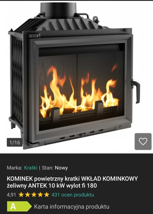 Wkład kominkowy żeliwny NOWY