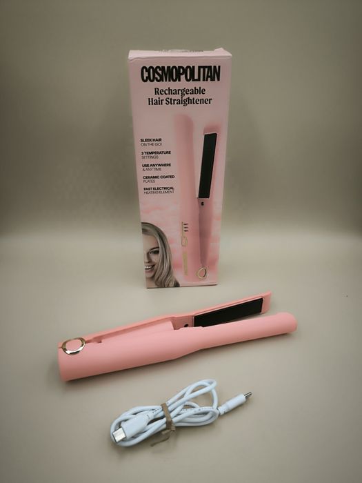 Prostownica do włosów Cosmopolitan bezprzewodowa różowa