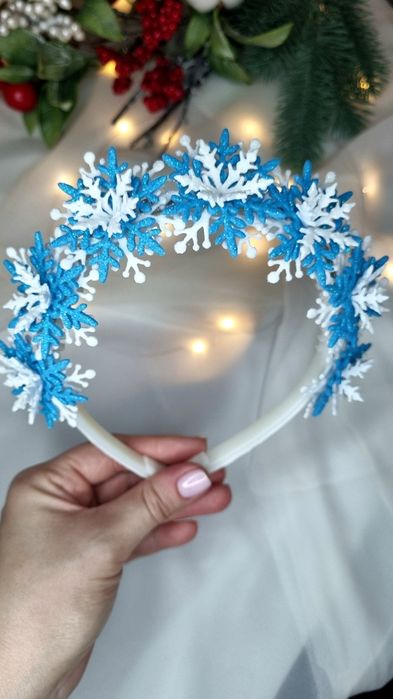 Обруч Сніжинка, заколки , резинки , пов'язка для образу Сніжинки