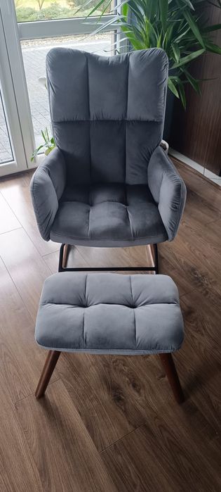 Nowy fotel bujany z podnóżkiem vidaXL