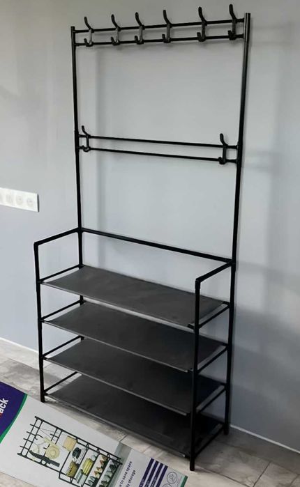 Вешалка напольная для одежды, полка для обуви.Вішалка для одягу взуття