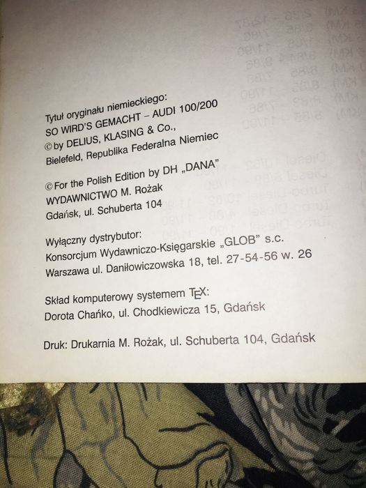 Książka Audi 100 Sam naprawiam.