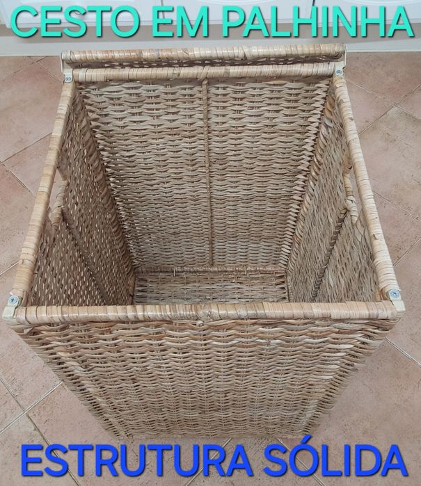 CESTA DE ARRUMAÇÃO EM VERGA (PALHA). Casa Sala Quarto Dispensa Garagem.