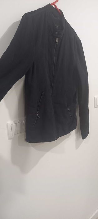 Casaco zara camurça fina azul