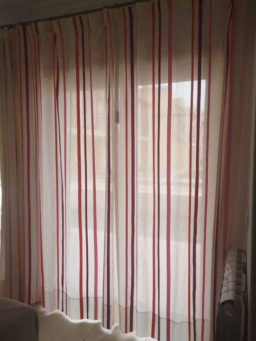 4 cortinados  branco com aplicacoes