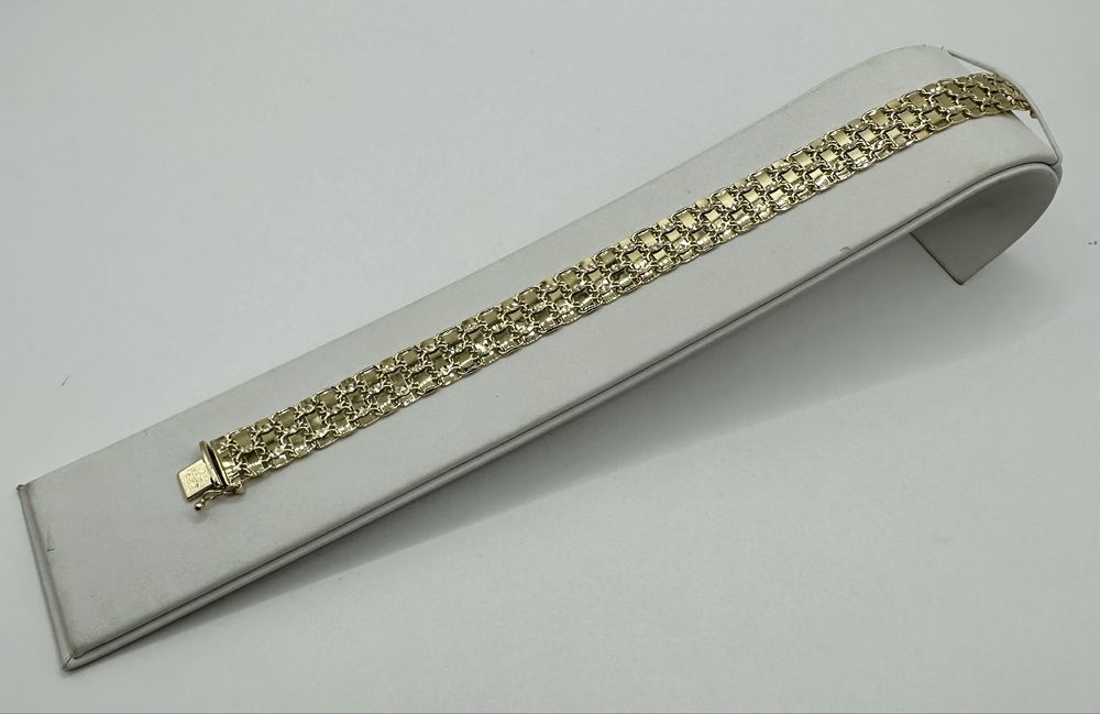 Złota Damska Bransoletka Szeroka Pr.585 NOWA !!!