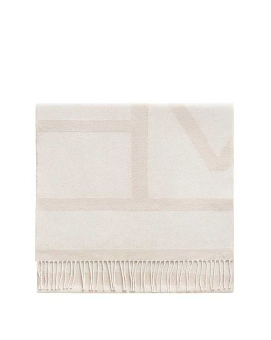 Шарф Toteme Monogram Jacquard Wool Scarf Bone