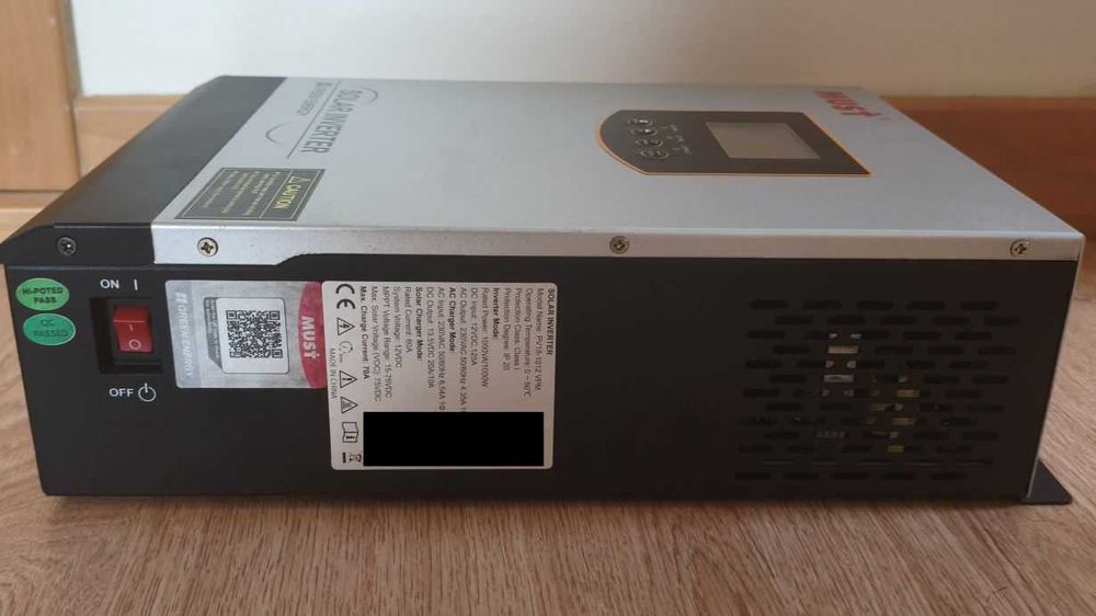 Inversor Solar Híbrido MUST 1000W 12V MPPT – Onda Pura (Como Novo)