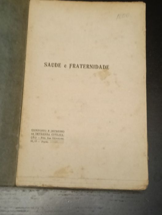 Livro antigo  Saúde e Fraternidade