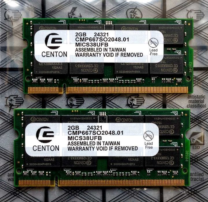 память DDR2-667 4GB (2+2 Gb) SO-DIMM для ноутбука