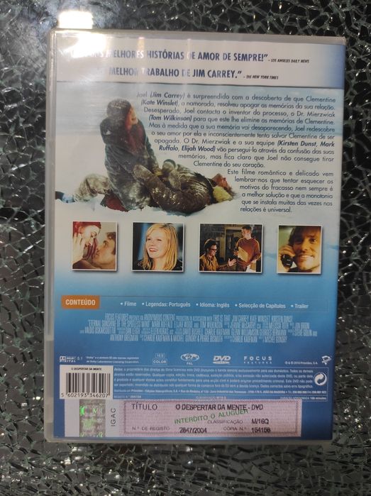 DVD O Despertar da mente Jim Carrey Cate Winslet