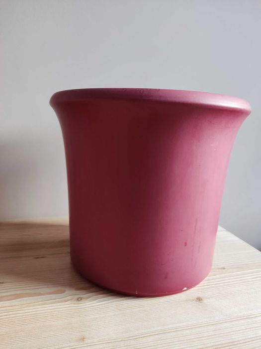Donica doniczka ceramiczna odcień bordowy fi 29 cm