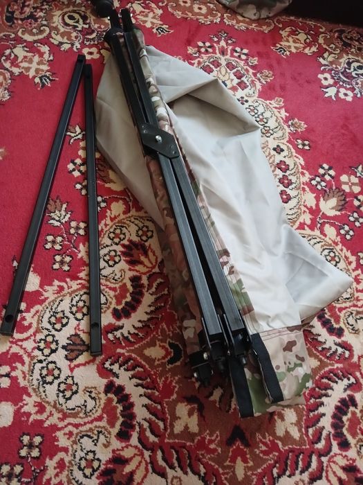 Посилена розкладачка до 200 кг, НОВА, з матрасом та подушкою