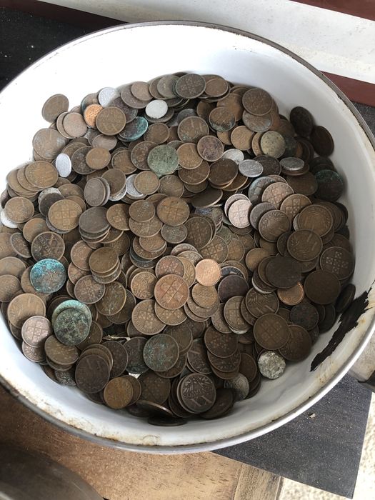 Lote de 60 quilos de moedas diversas