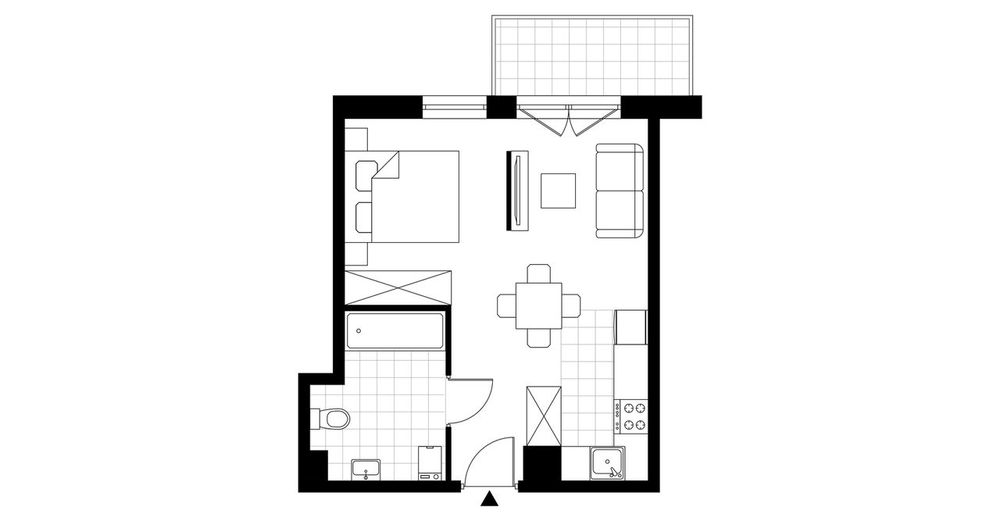 1-pokojowe mieszkanie 33m2 + balkon Bezpośrednio