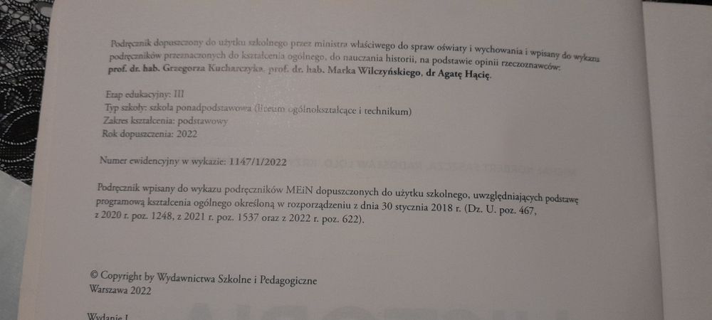 Historia klasa 1 liceum I technikum.