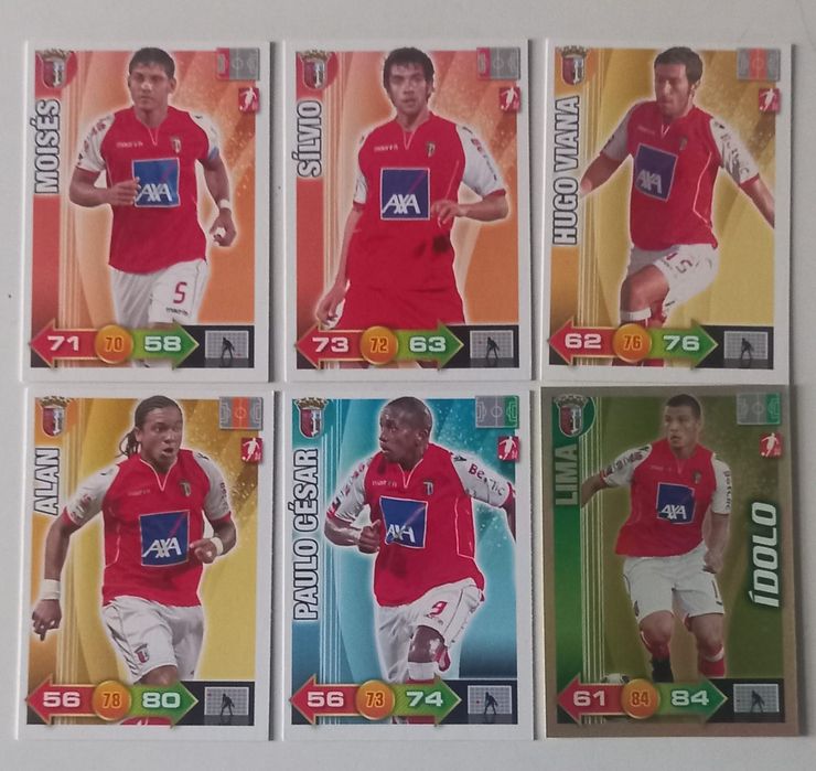 6 cartas Adrenalyn 2010-11 Braga
