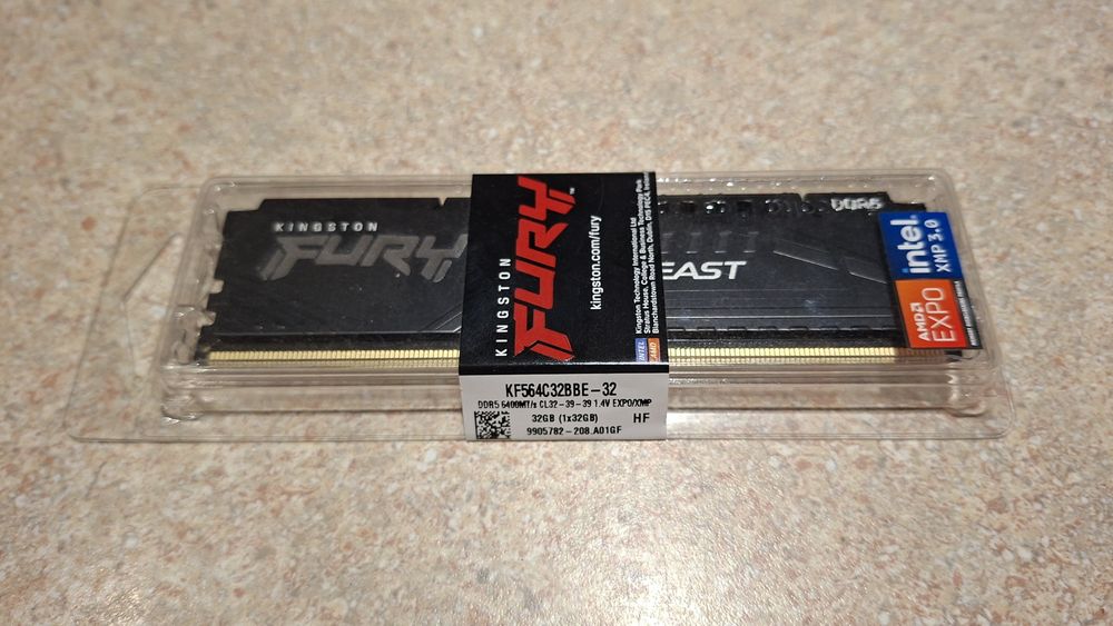 Pamięć Kingston Fury Beast, DDR5, 32 GB, 6400MHz, CL32