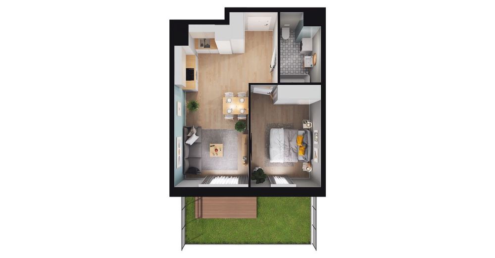 2-pokojowe mieszkanie 40m2 + ogródek Bez Prowizji