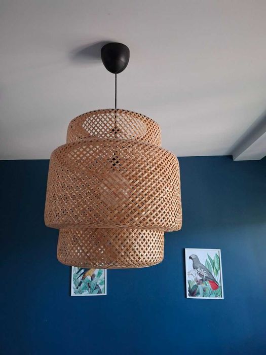 Lampa wisząca, wiklinowa, boho IKEA SINNERLIG - stan bardzo dobry